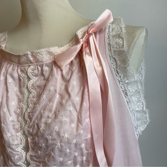 NWOT 50s Vintage Aristocraft Babydoll Nightgown Embroidered Lace Ribbon Medium - Picture 3 of 7